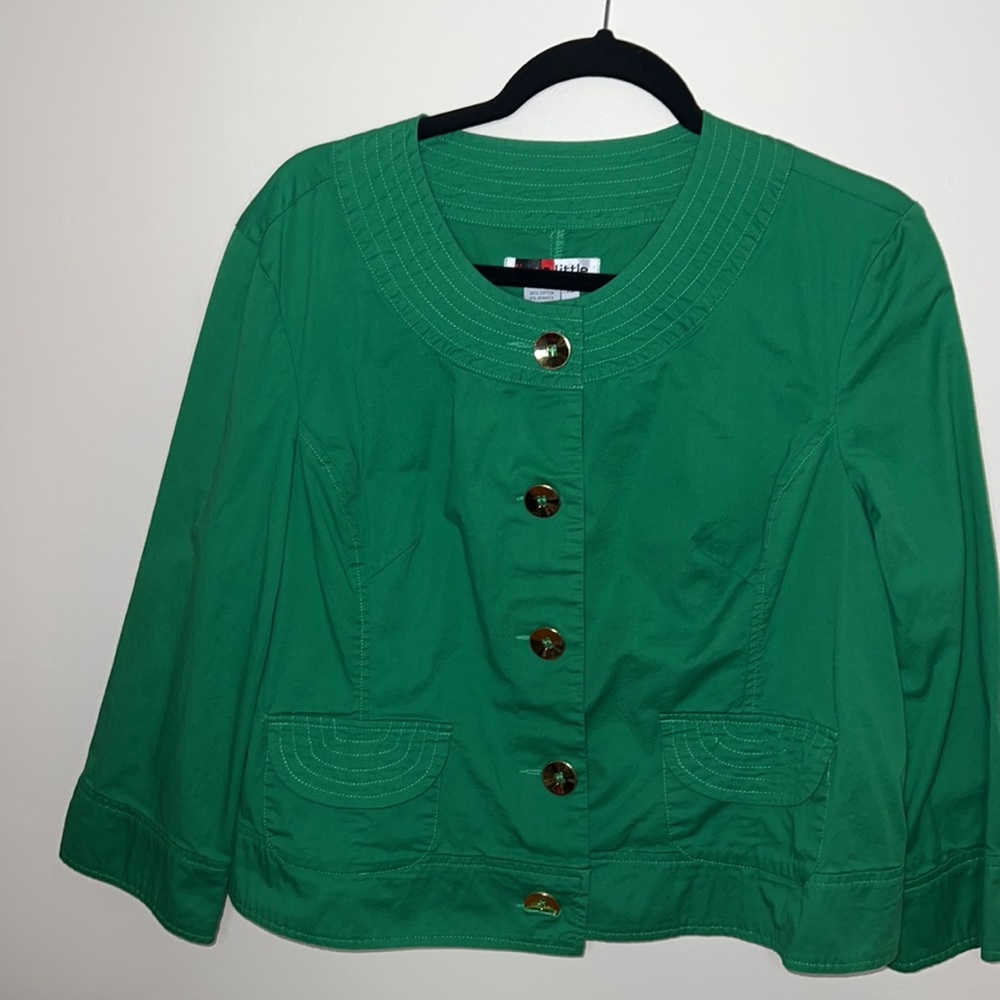 - Live a Little Size XL Kelly Green Button Down Women’s Jacket Long Sleeve - Picture 2 of 11